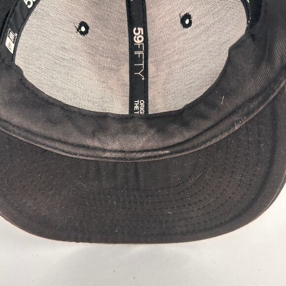 New Era New York Yankee's NLB Baseball Black & White Hat Size 7 1/2 - Picture 7 of 9